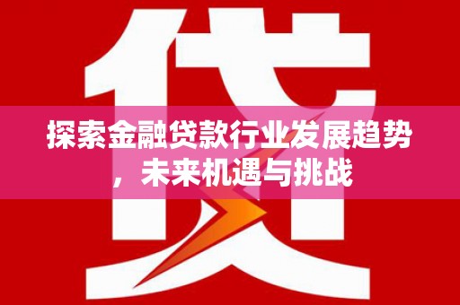 埔盐探索金融贷款行业发展趋势，未来机遇与挑战